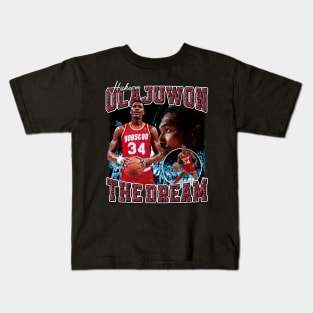 Hakeem Olajuwon The Dream Basketball Legend Signature Vintage Retro 80s 90s Bootleg Rap Style Kids T-Shirt